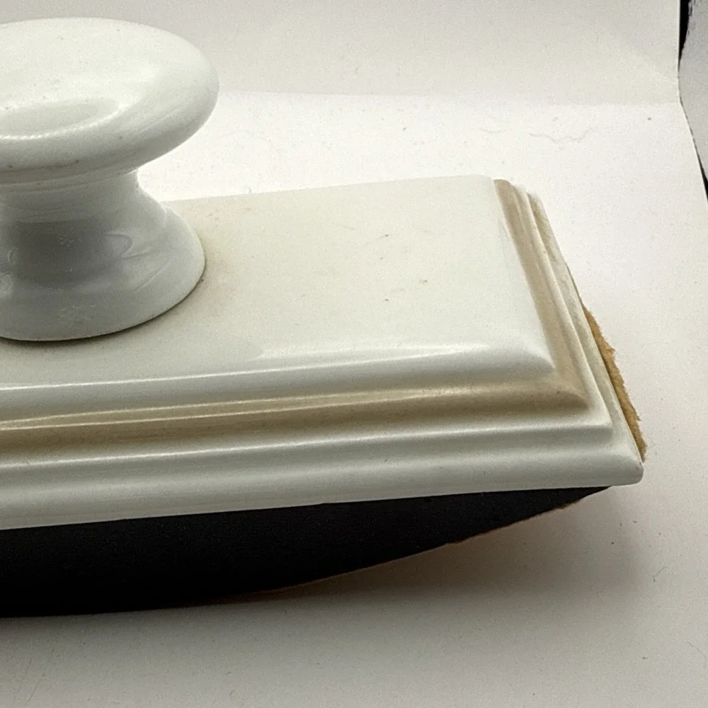 Vintage Porcelain Rocker Ink Blotter Desk Accessory
